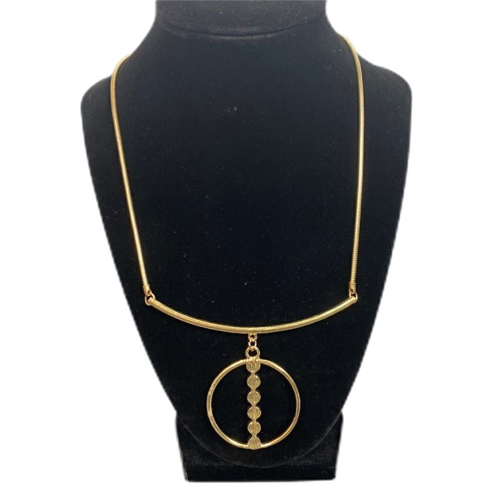 COLOR Multi Color Circle Dots Statement Necklace - Picture 3 of 5